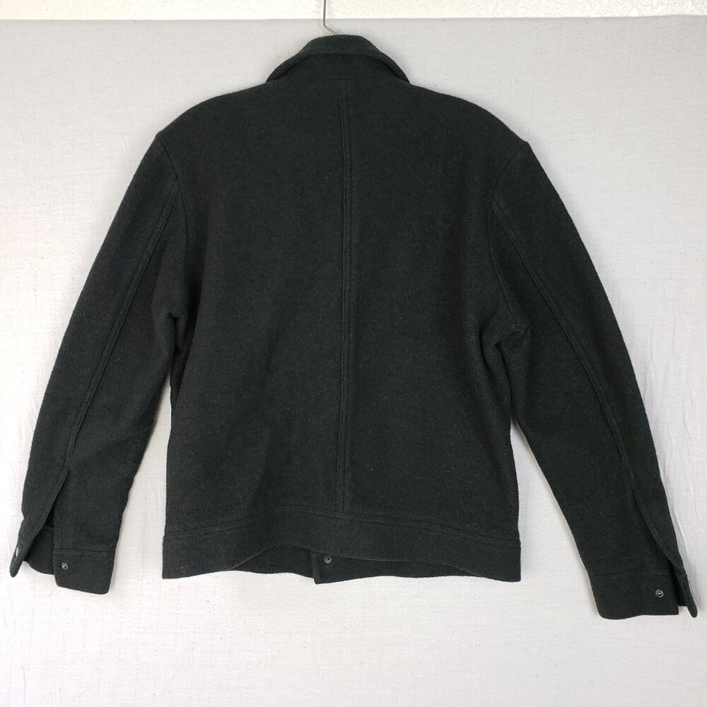 COS Boiled Wool Jacket Shacket Dark Gray/ Black Snap Buttons size S Minimalist - Picture 9 of 14